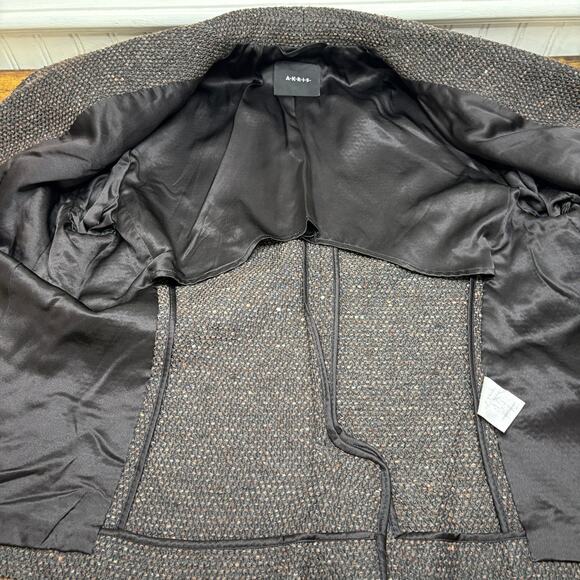 Akris Size 10 Blazer Jacket Wool Silk Blend Zipper Detail Tweed Fall Winter - Picture 5 of 16